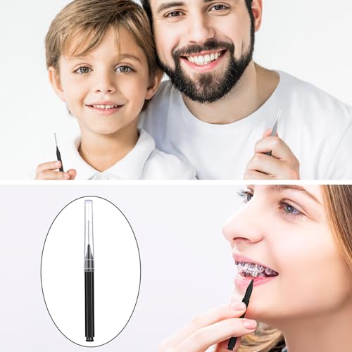 Image of Patelai 50 Pcs Interdental Brushes Braces,Black, White, Gray | Dental Toothpick Cleaners for Care Oral, Floss Head Picks for Teeth Gaps and Ortho, Hygiene Brush Heads, Portable Tool Kit