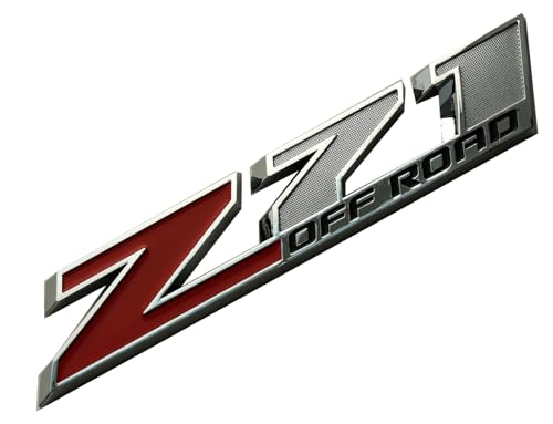 Image of 2pcs New Big Z71 Off Road Emblems 10 inch Badge Compatible with 2009-2018 Colorado Tahoe Silverado Sierra Suburban 2500Hd 3500Hd Offroad (Chrome Red)