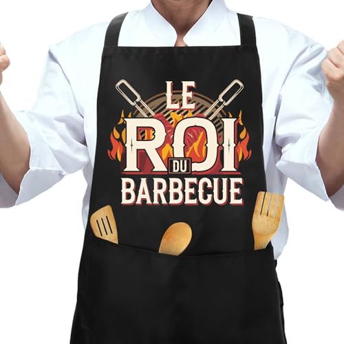 QONCV Idee Cadeau Fête Des Pères, Cadeau Fete Des Peres Papa Tablier Pere Apron Père Aproron Anniversaire Noel Saint Valentin Paques Merci Retraite Remerciements Original Cadeaux Homme