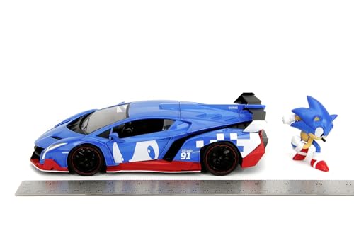 Jada Sonic Lamborghini 1:24 con figura de Sonic incluida miniatura 5