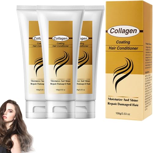 Mascarilla Capilar de Colágeno, Mascarilla Hidratante Profunda para el Cuidado Capilar, Tratamiento Hidratante Reparador, Mascarillas Capilares, Para Cabello Seco y Dañado, Todo Tipo de Cabello