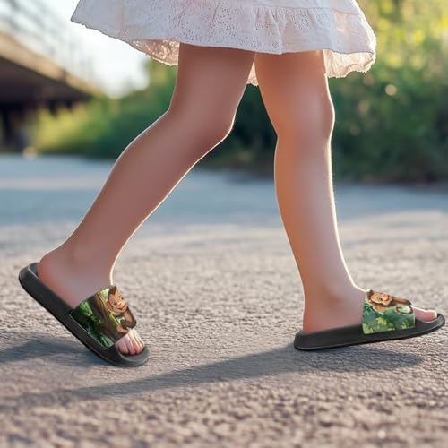 Image of Boy & Girls Slide Sandals Kids Shower Shoes Non Slip Summer Slippers Beach Sandals