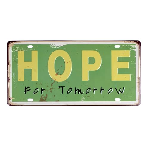 Image of inchHope for tomorrow inch Vintage Retro Metal Signs - License Wall Plate, Car Tag - Ideal for Cafe, Restaurant, Shop, Home, Hotel, Club, Office, Living Area - Design Plaque