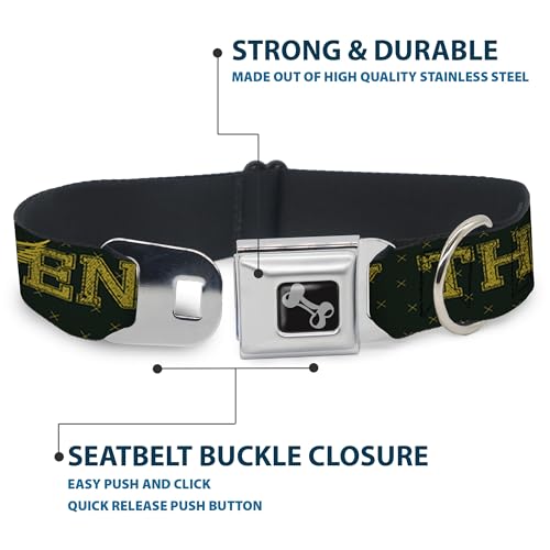 Collier pour chien Buckle Down Tête de Mort ailée vert olive M - 5