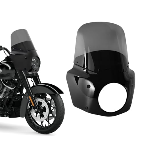 VINTGMT Motorcycle Fairing with 13in Smoke Windshield for Harley Road King FLHR 1994-2023 FLHRXS