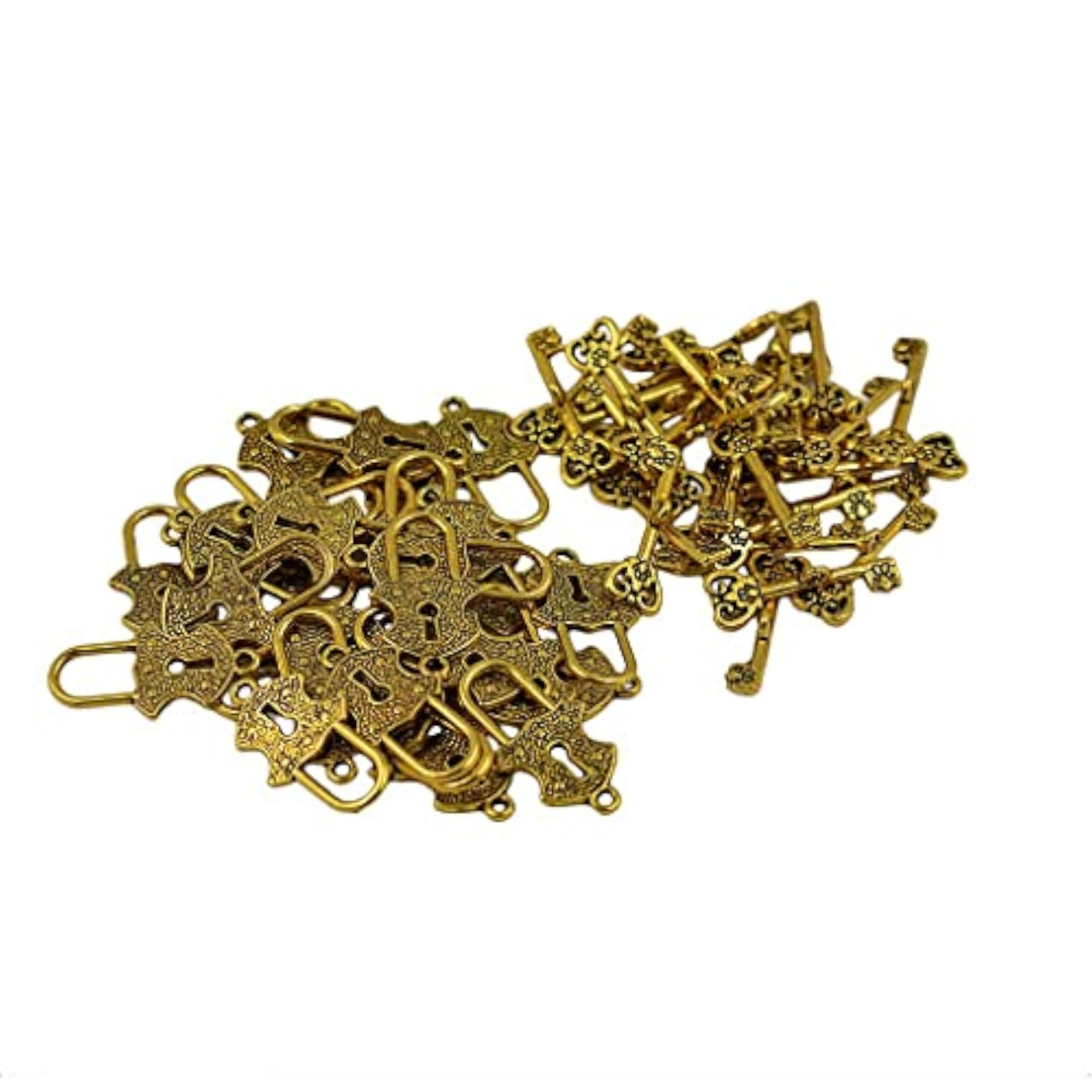 30 Set of Filigree Key Lock Toggle Clasps Connector DIY Making