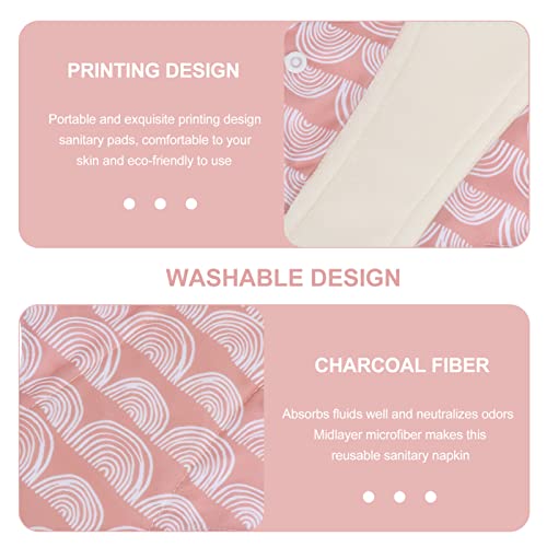 EXCEART Reusável Menstrual Pad 4 Pcs Lavável Almofadas Menstruais de Enfermagem Toalhas Sanitárias