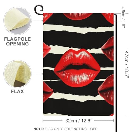 Banderas de jardín con labios rojos para decorar terrazas pequeñas este verano 3