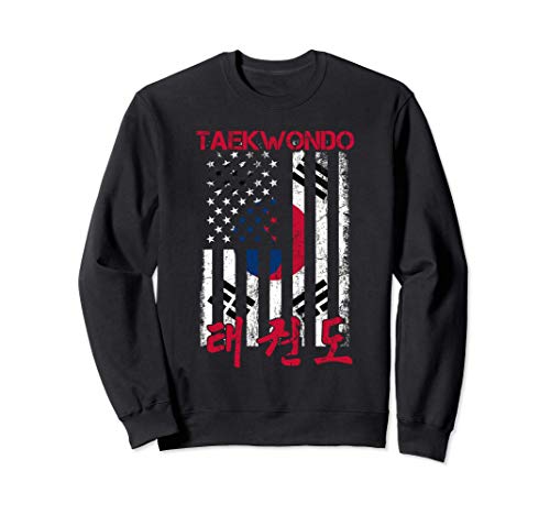 Taekwondo Shirt Martial Arts Gift American Korean Flag Felpa