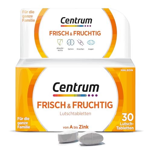 Vitamine - Centrum Frisch & Fruchtig Multivitamin – Leckeres, hochwertiges Nahrungsergänzungsmittel mit Mikronährstoffen – Für die ganze Familie – Vitamine, Mineralstoffe, Spurenelemente – 30 St.