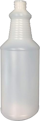 Miniatura 2 de Illing® Company - 12 botellas de jarra de polietileno de alta densidad natural de 32 onzas con 4 pulverizadores mezcladores de gatillo rojo y blanco