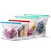 Homelux Theory Reusable Silicone Food Storage Bags | Sandwich, Sous Vide, Liquid, Snack, Lunch, Fruit, Freezer Airtight Seal | BEST for preserving and cooking | (2 Large + 2 Medium)