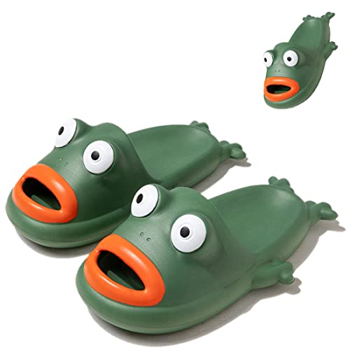 MEADOO Frog Slippers,Frog Flip Flops, Thickness Bath Slipper, Funny Couple Frog Slides, Bass Sandals, Beach & Shower Shoes4