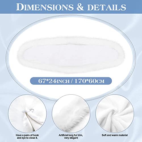 SATINIOR 1920s Faux Fur Wrap Shawl Women's Fur Cloak Cape Shawl Luxury Bridal Cape Pearl Rhinestone Brooches2