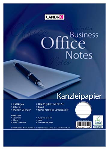 Landre Kanzleipapier Office 250 Kanzleibogen Kariert Mit Doppelrand 80 G M Holzfreies Papier Ideal Fur Schule Und Buro Briefpapier Burobedarf Schreibwaren