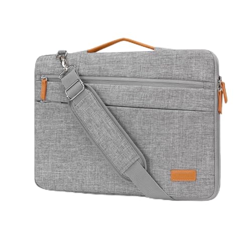 MOSISO 360 Protective Laptop Shoulder Bag, 15-15.6 inch Side Open Computer Bag Compatible with MacBook Pro 16 inch, HP, Dell, Lenovo, Asus Notebook with 2 Bevel Horizontal Pockets & Handle, Gray