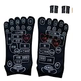 [Angzhili] 2足 ツボソックス 足つぼ靴下 足つぼソックス 5本指ソックス フットマッサージ靴下 足裏つぼおしソックス 反射区 22～25cm くつした 疲れ緩和 ストレス解消 日本語 つぼ押し棒付き (Black*2)