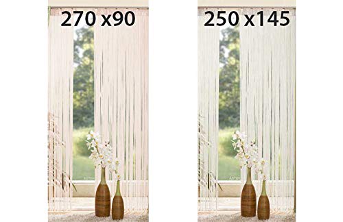 Preisvergleich Produktbild Gardinenbox Fadengardine, Tunneldurchzug, 270x90, Creme, 20303