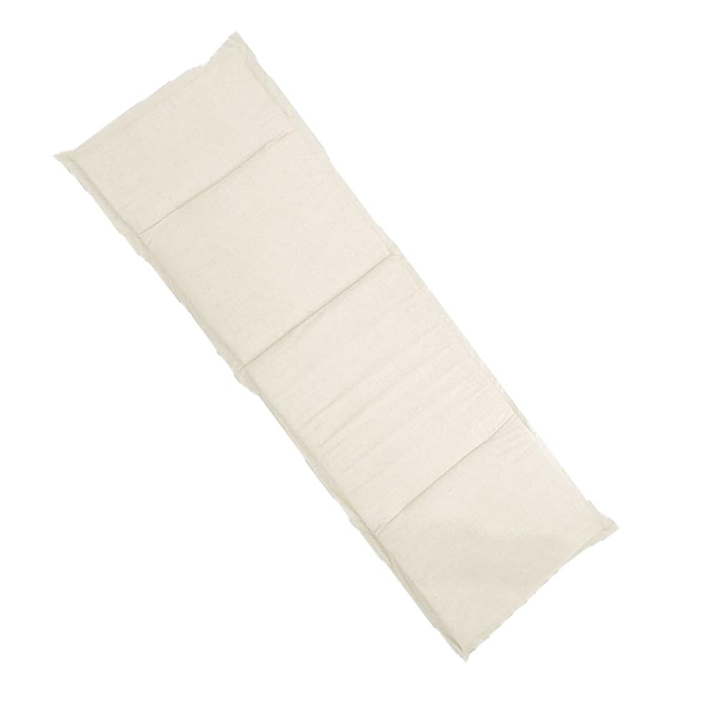 Cuscino Imbottito per Lettino Prendisole Sedie Sdraio 160x47x4cm Made in Italy in Poli-Cotone Materassino Trapuntato con Fascia Elastica per Giardino Piscina mare spiaggia (panna)