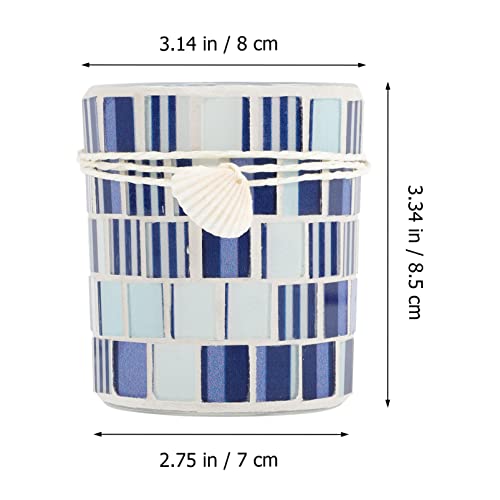 Osaladi For Tealight Jars Glass Home Shell Wedding Beach Holders Mosaic Candle Style Votive Mediterranean Cup With Stand Light Ocean Handmade Pencil Pillar Pot Votives Stands Plants Tea #TOP2