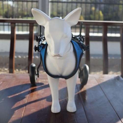 Chariot pour chien en balade : fauteuil roulant réglable bleu - 7