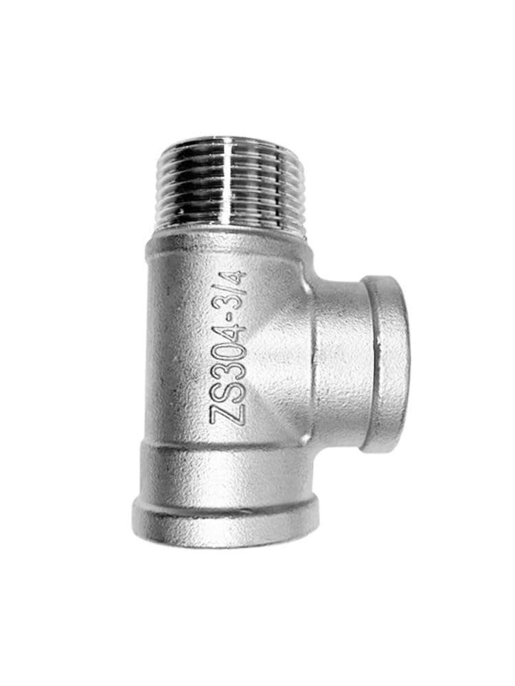 1pc Male+Female+Female Threaded 3 Way Tee T Pipe Fitting 1/2" 3/4" 1" Threaded SS304 Stainless Steel(1-1/2") fittings