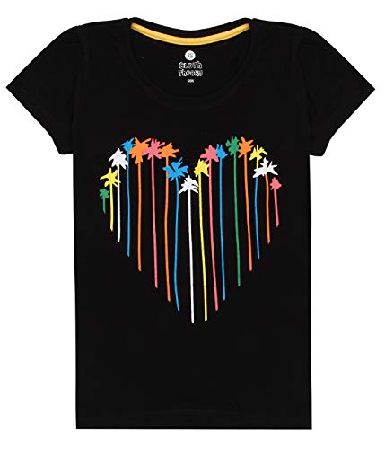 Image of Clotth Theory Girls Super Combed Cotton Regular Fit Round Neck Printed Short Sleeve Tshirt -Combo Pack of 5