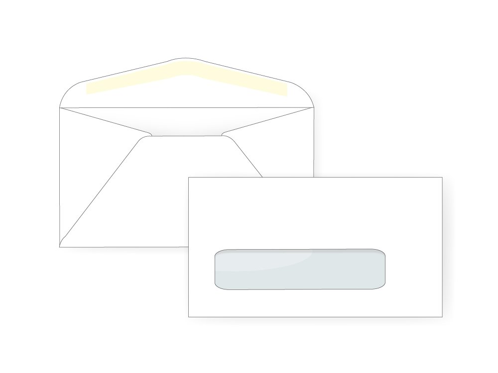 #6 3/4 Window Envelope - 24# White (3 5/8 x 6 1/2) - Window Envelope Series (Box of 500)
