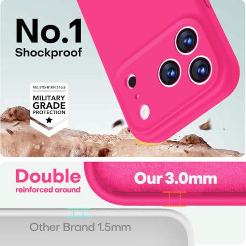 Image of LOVE 3000 Designed for iPhone 17 Pro Case, Premium Silicone [Compatible with Magsafe][Soft Anti-Scratch Microfiber Lining] Shockproof Protective Phone Case for Men Women 6.3 inch, Hot Pink