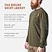 BRUNT Long-Sleeve Pocket T-Shirt - Large - Army Green Heather - Comfortable Mid-Weight Build - Drop Shoulder Seam - Utility Pocket - Regular, Well-Tailored Fit - Ultra-Soft Fabric Blend