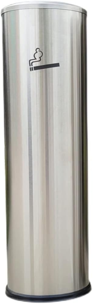 Stand Up Ashtray Simple Stainless Steel Cigarette Butt Column Ash Column Cigarette Butt Collector Cigarette Butt Trash Can Outdoor Ash Bucket Cigar Ashtrays For Outdoors (Color : A)
