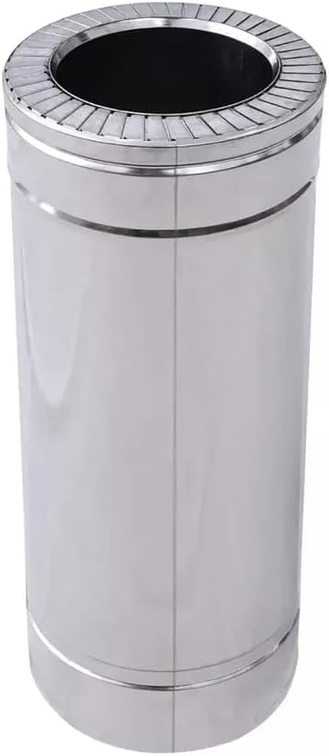 Tubo de chimenea de doble pared de 110 mm x 180 mm/1000 mm, sistema de aislamiento de acero inoxidable