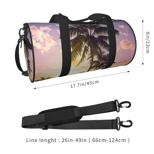 Travel Duffle Bag Weekender Bags for Men Women with Shoe Compartment Large Capacity Weekender Overnight Bag Summer Palm Tree Carry On Tote Bags Sport Gym Bag for Travel Yoga, Black, One Size2