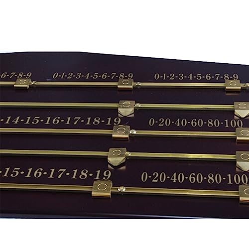 Tablero de marcador para snooker, tablero de madera con deslizadores de latón, rieles y punteros de latón sólido, ideal para amantes del billar miniatura 3