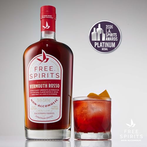 Free Spirits Non-Alcoholic Vermouth Rosso - Platinum Medal Winning Sweet Vermouth Alternative - Low Calorie, Vegan, Gluten-Free with Vitamins - Natural Ingredients for Delicious Cocktails - 750 ml Bottle - Thumbnail 3