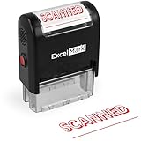 SCANNED Self Inking Rubber Stamp - Red Ink (ExcelMark A1539)