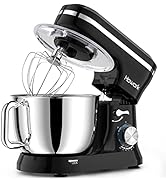 HOWORK Electric Stand Mixer,10+p Speeds With 6.5QT Stainless Steel Bowl,Dough Hook, Wire Whip & B...