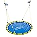 Produktbild HUDORA Nestschaukel Alu 120 - Hochwertige Indoor & Outdoor Korbschaukel - Hängeschaukel mit 120 cm Durchmesser - Höhenverstellbare Schaukel für Kinder & Erwachsene bis zu 120kg, blau/gelb