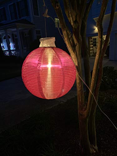 Elf Logic - 21" Large Outdoor Christmas Ornament That Lights Up. Collapsible Light-Up Ball - Perfect Indoor Or Outdoor Holiday Decoration. Beautiful Outdoor Christmas Tree Ornaments (Red) #TOP7
