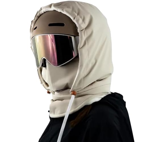 Generisch Capucha de invierno - Forro polar transpirable con cordón ajustable, protección facial para motocicleta, para trabajo al aire libre, senderismo, esquí, pesca, equitación, moto, ciclismo