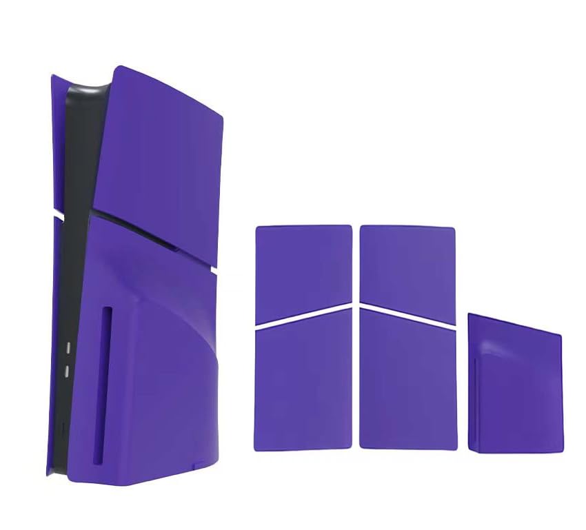 New World 5 in 1 Faceplates for PS5 Slim Disc and Digital Edition, Accessories for PS5 Slim, Faceplates for PS5 Console disc and Digital Both Model- Matte Purple