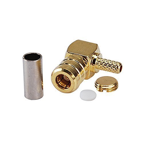 5pcs Rf Electronics Wire Terminal Coaxial Cable Copper Alloy Connector SMB Male Right Angle Crimp for Rg174 Rg316 Lmr100 Ships from USA