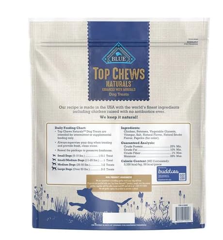 Blue Buffalo Top Chews Natural Chicken Jerky, 48 Ounces