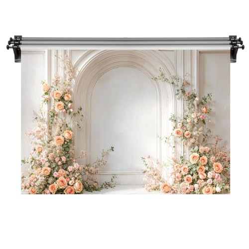 Fondo Fotográfico Kate 7x5ft Flores Blanco miniatura 1
