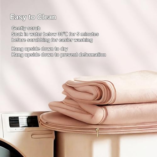 Space Saving Hanging Garment Bag, with Self Compression Zipper, Ultra Space Saving Self Compression Organizers, Dust Cover Clothes Storage Bags for Down Coat, Jacket, Shirt, Suit(Gray,Medium)4