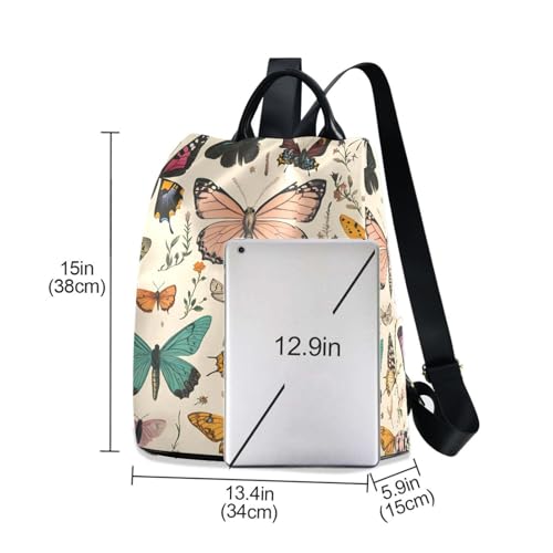 Image of ALAZA Butterfly Pattern Backpack Purse for Women Anti Theft Fashion Back Pack Shoulder Bag