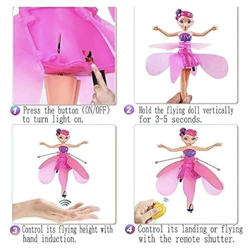 Image of Magic Flying Fairy Princess Doll | Sky Dancer Flying Butterfly Elf Toy | Infrared Induction & Light-Up Remote Control | Fun Game for Kids | Christmas Birthday Party Gift