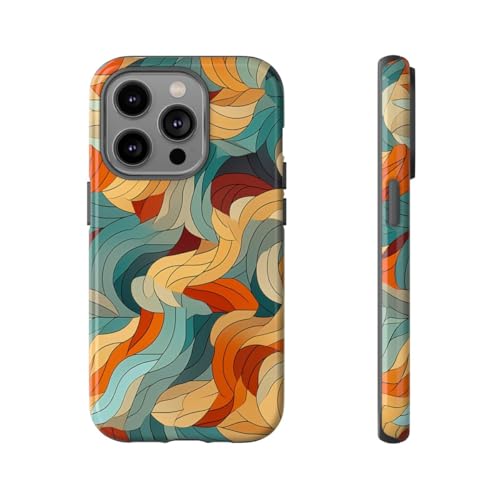 Coque iPhone 14 Pro antichoc motif abstrait multicolore feuille rigide