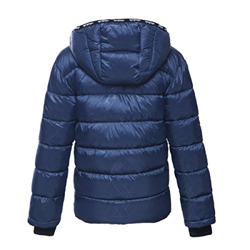 Rokka&Rolla Boys' Heavy Padded Water-Resistant Hooded Thickened Quilted Puffer Jacket, Geo Emboss, S/Ch (6-7) #TOP2