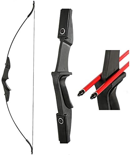 TOPARCHERY Archery 57" Takedown Youth Recurve Bow Hunting Black Long Bow for Beginner Teenagers Right Left Hand Black - Draw Weight 20lbs 30lbs (30)